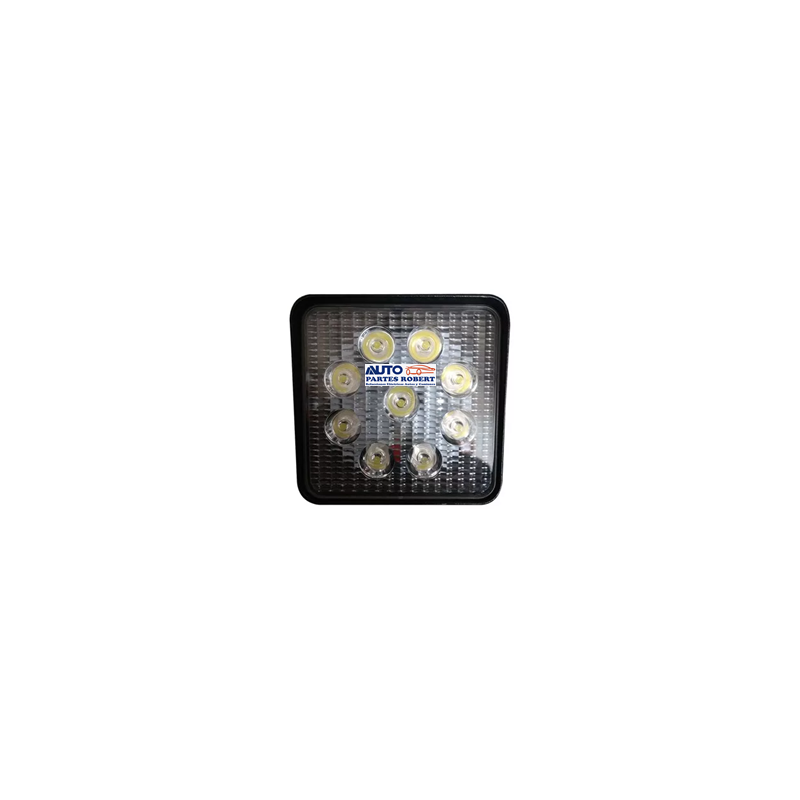 FARO LED CUADRADO 9 LED FIJO TIPO REVERSERO 11CM X 11CM CON BASE CON 1 TORNILLO 2000 LUMEN JUEGO 2 PIEZAS FAL27WC-XLE