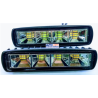 FARO LED RECTANGULAR TIPO BARRA EN COLOR BLANCO CON ESTROBO AMBAR  JUEGO 2 PIEZAS FAL60150WYL-CVT