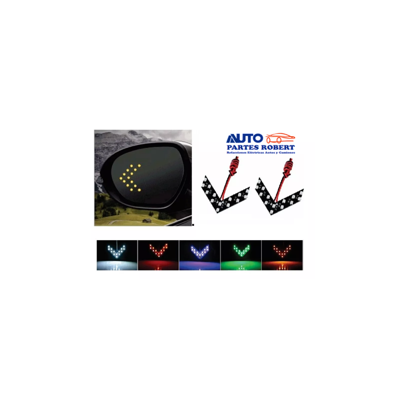 FLECHA LED PARA ESPEJOS COLOR AMBAR O NARANJA  JUEGO 2 PIEZAS