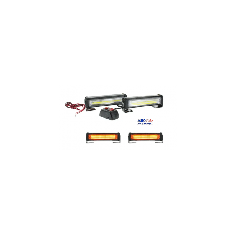 LAMPARA LED COB ESTROBO 4 FUNCIONES COLOR AMBAR JUEGO DE 2 PIEZAS MEDIDAD 16.5 CM  LARGO 5 CM ALTO  EXCELENTE ILUMINACION  OEM. 