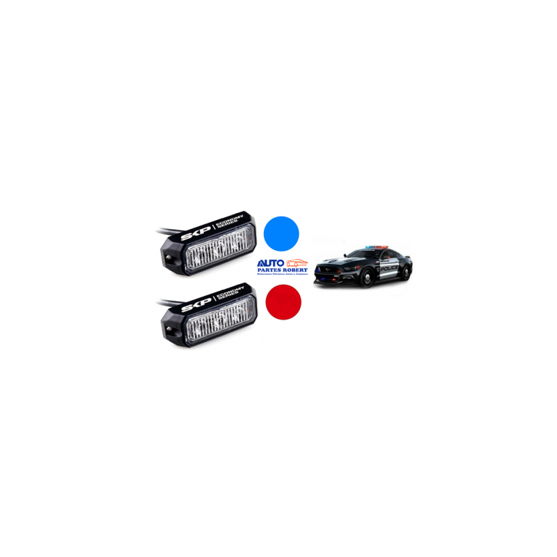LUZ ESTROBO 3 LED 6WATS 12 A 24 VOLTS 6000 LUMENES ROJO Y AZUL CODIGOS DE PATRULLA EXCELENTE ILUMINACION MEDIDADS 8CM LARGO 2CM 