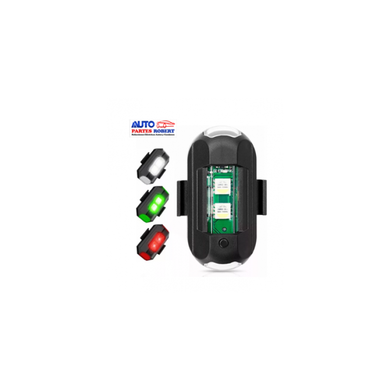 LUZ ESTROBO SEGURIDAD RECARGABLE IDEAL PARA BICICLETAS MOTOCICLETAS DRON EN TRES COLORES BLANCO ROJO VERDE FUNCION FIJA Y ESTROB