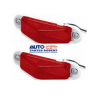 PLAFON LED PIRAMIRE COLOR ROJO BASE CROMO JUEGO 2 PIEZAS