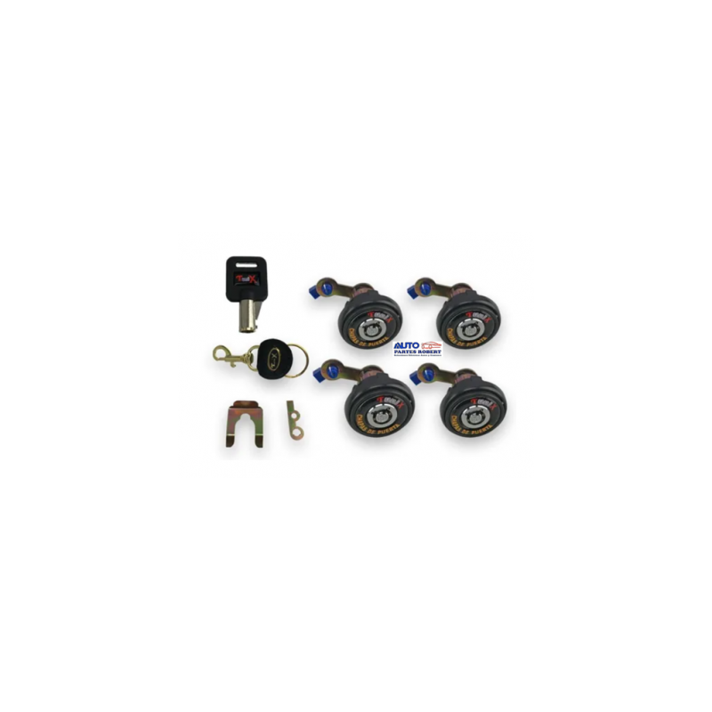 CHAPAS PUERTA BANCARIA UNIVERSAL JGO 4 PIEZAS CON 2 LLAVES Y LLAVERO  OEM. CH-193