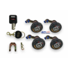 CHAPAS PUERTA BANCARIA UNIVERSAL JGO 4 PIEZAS CON 2 LLAVES Y LLAVERO  OEM. CH-193