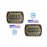 UNIDAD LED 6054 RECTANGULAR GRANDE ALTA Y BAJA CON FUNCION DE VELA EN MARCO AMARILLO TAMAÑO 7 OEM. 6054 LED JUEGO 2 PIEZAS