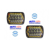 UNIDAD LED 6054 RECTANGULAR GRANDE ALTA Y BAJA CON FUNCION DE VELA EN MARCO AMARILLO TAMAÑO 7 OEM. 6054 LED JUEGO 2 PIEZAS