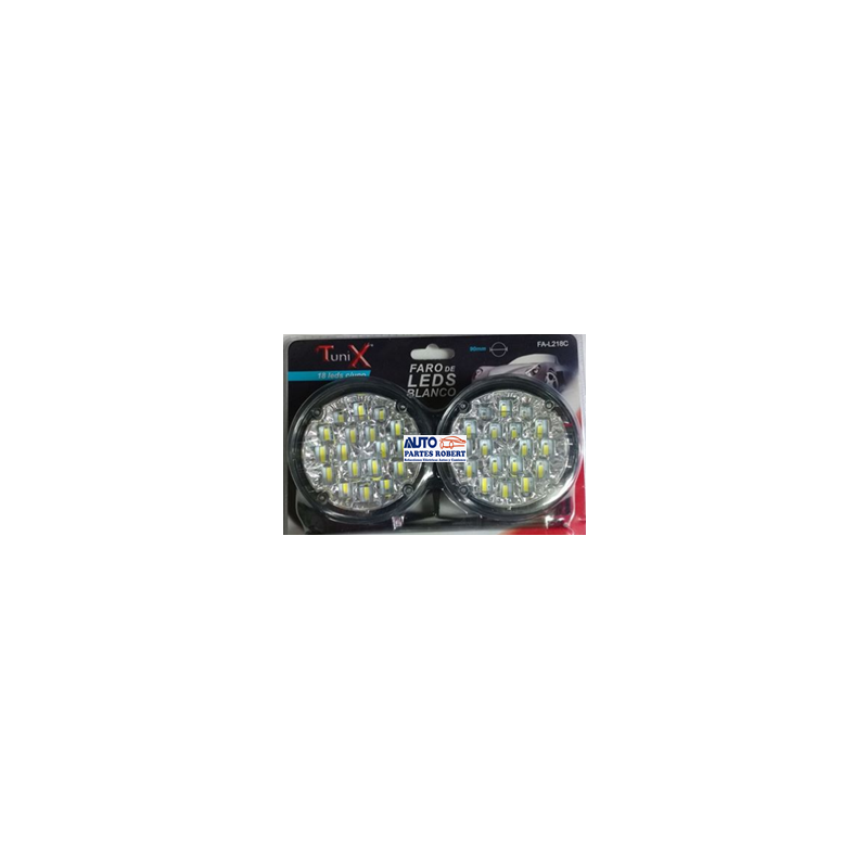 FAROS LED REDONDO CHICO 18 LED CIRCUNFERENCIA 3 PULGADAS COLOR BLANCO EXCELENTE ILUMINACION  OEM. FAL218C