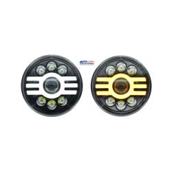UNIDAD LED REDONDA CON LUPA BICOLOR 7 LED BLANCO Y AMBAR 1 PIEZA  OEM. U-LH184CY