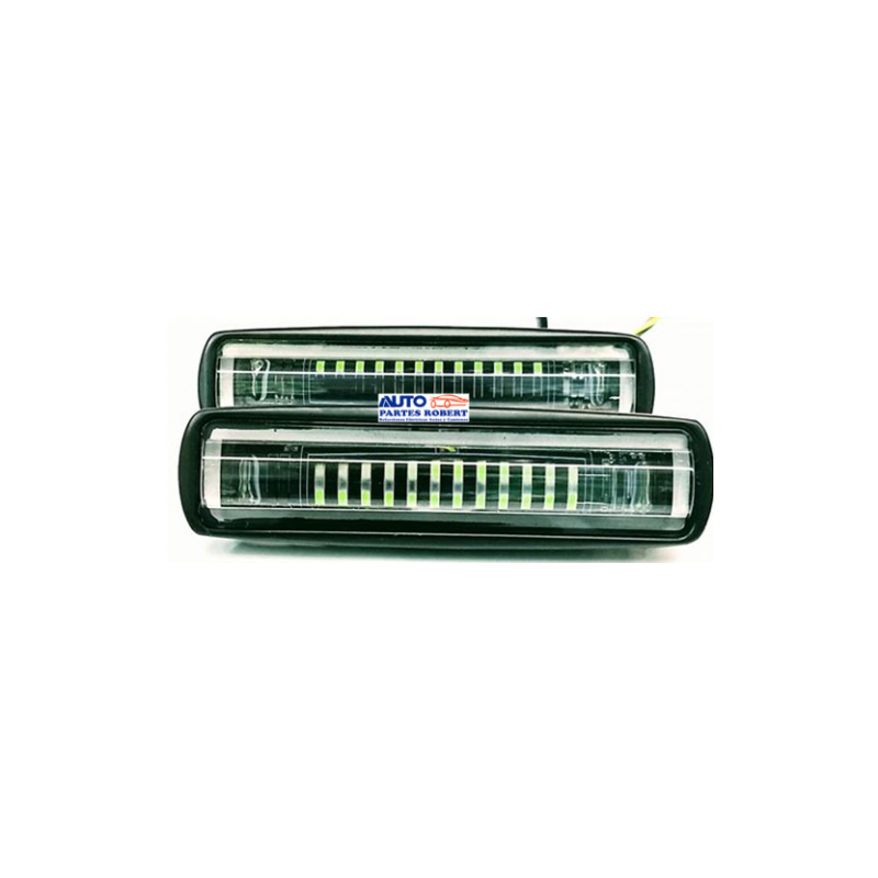 FARO LED RECTANGULAR TIPO BARRA CON LUPA EXTENDIDA 2 FUNCIONES FIJO Y ESTROBO EN COLOR BLANCO  JUEGO 2 PZ  FAL10-CVT