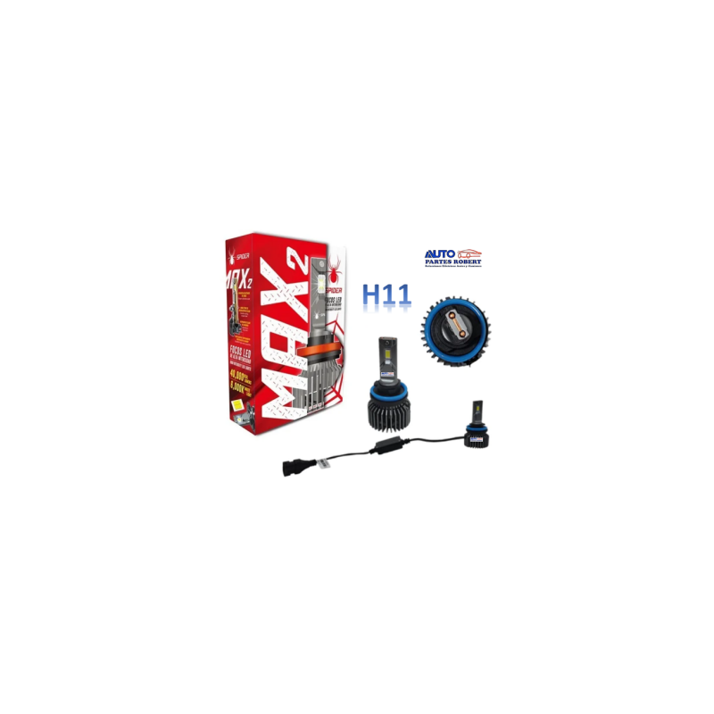 FOCO LED H11 SPAIDER MAX2 40.000 LUMEN ILUMINACIO LUZ BLANCA  OEM.