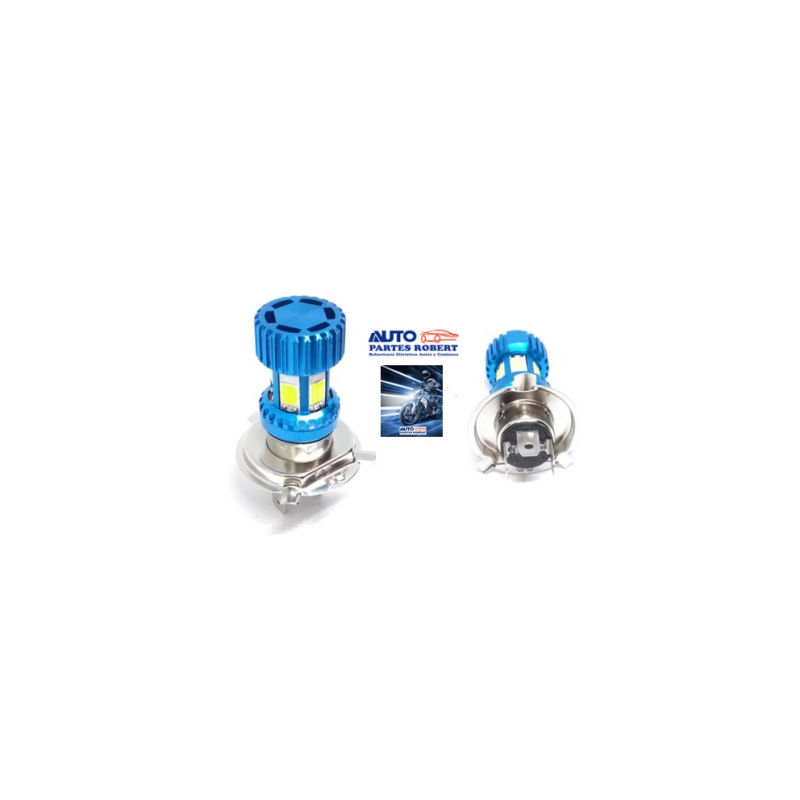 FOCO LED H4 6 CARAS DE ILUMINACION IDEAL PARA MOTOCICLETA O AUTOS COMPACTOS LED COB ALTA ILUMINACION  OEM. LED COB