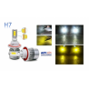 FOCO LED H7 BICOLOR BLANCO Y AMARILLO 2 CARAS 10.000 LUMENES SPEED TODO TERRENO AUTO MOTOCICLETA JEEP CAMION OEM.