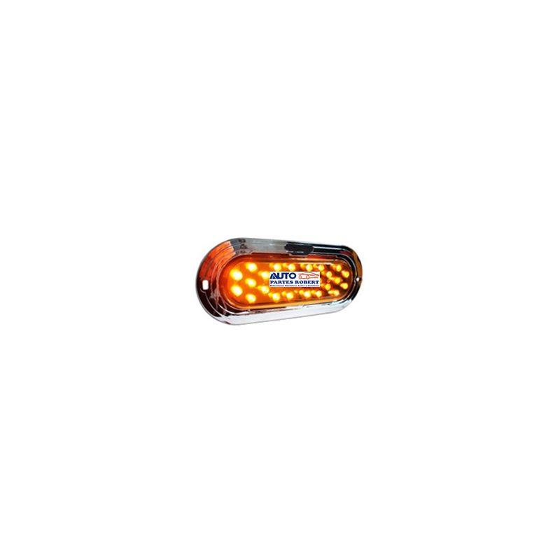PLAFON LED OVALADO CON CROMO 24 LED VARIAS FUNCIONES  AMBAR 4 CABLES