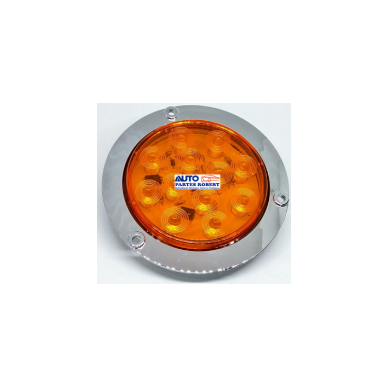 PLAFON LED REDONDO CROMADO CON 12 LED EN COLOR AMBAR VARIA FUNCIONES 5 CABLES  GULAS1515A