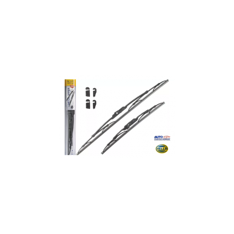 PLUMAS HELLA 14 -21  METALICAS JUEGO 2 PIEZAS NISSAN MARCHA VERSA 2010-2018  OEM.