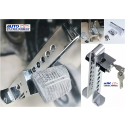 SEGURO ANTIRROBO PARA PEDAL UNIVERSAL CON CANDADO CROMADO  OEM.