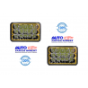 UNIDAD LED 4656 RECTANGULAR CHICA 5" ALTA Y BAJA CON MARCO AMARILLO JUEGO DE 2 PIEZAS 12 VOLTS Y 24 VOLTS  OEM. 4656 LED