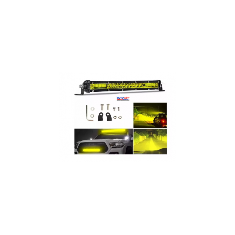 BARRA LED 12  COLOR AMARILLA EXCELENTE ILUMINACION TODO TERRENO 4X4 ANTINIEBLA 78 WATS 12 A 24 VOLTS 3500 KELVIN OEM.